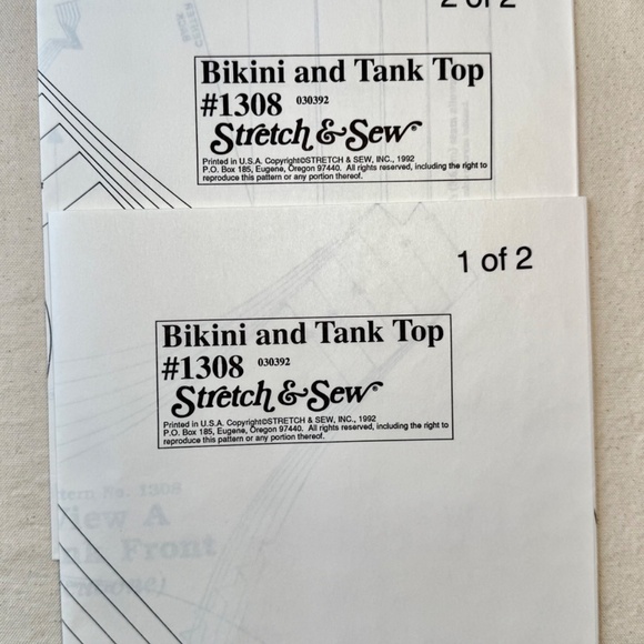 Vintage Stretch & Sew #1308 Women's Bikini and tank top sewing pattern - Picture 6 of 6